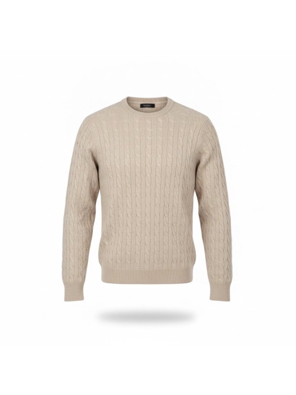 J.Crew Mens Beige 100% Cotton Cable Knit Sweater Classic Fit Warm Versatile Sz M